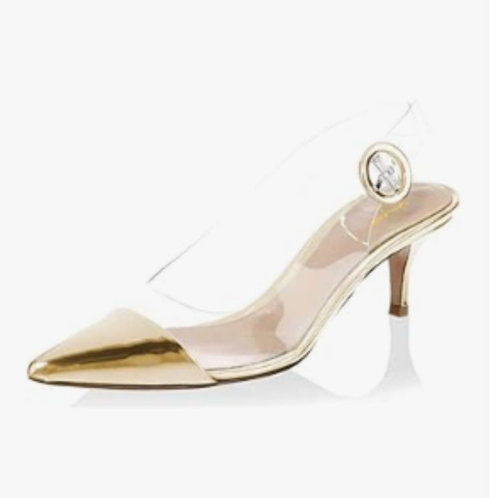XYD Gold Pointed Toe Heels